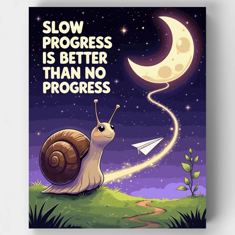 Slow Progress Is Better Than No Progress - Paint by Numbers Kit