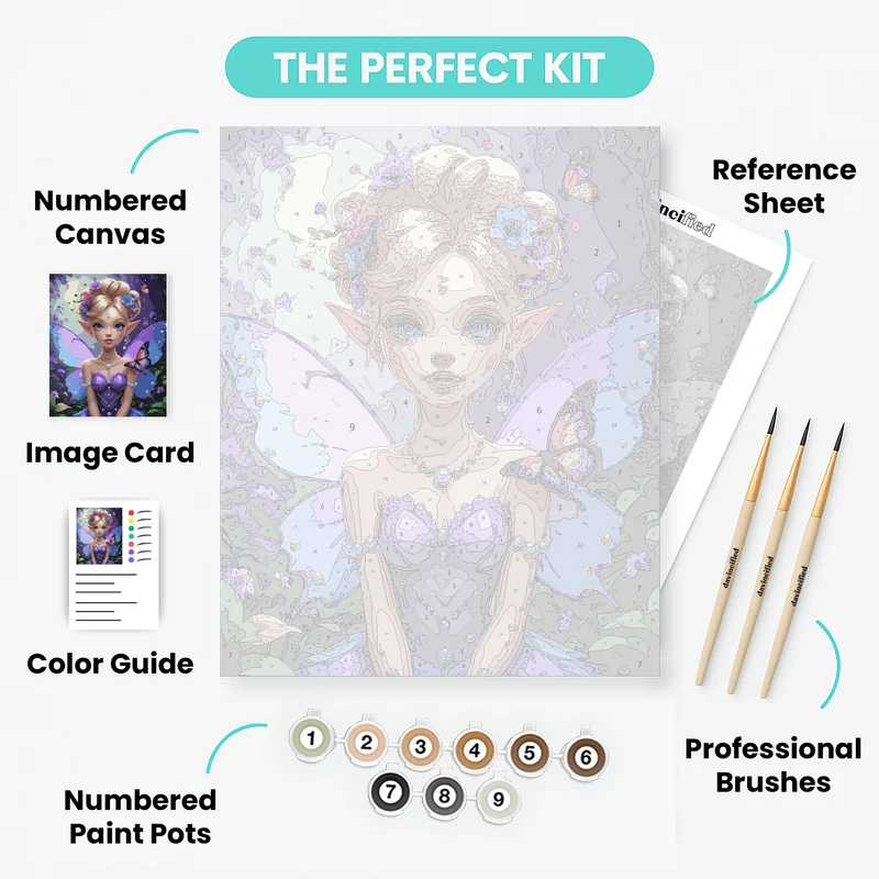 Enchanted Fairy with Butterflies - Paint by Numbers Kit