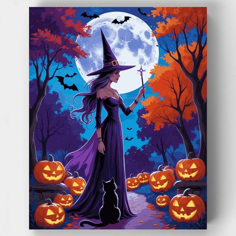 Witch in the Moonlight - Paint by Numbers Kit