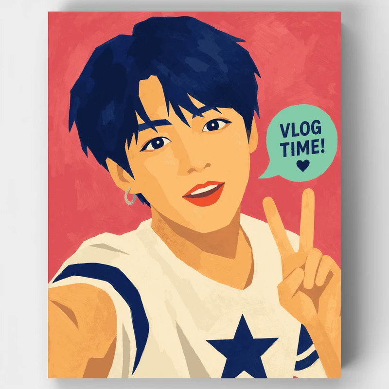 Vlog Time Peace Sign - Paint by Numbers Kit