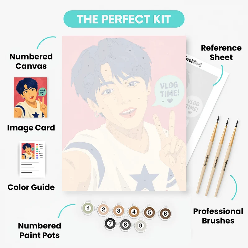Vlog Time Peace Sign - Paint by Numbers Kit