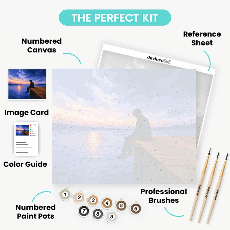 Lonely Dock Sunset - Paint by Numbers Kit