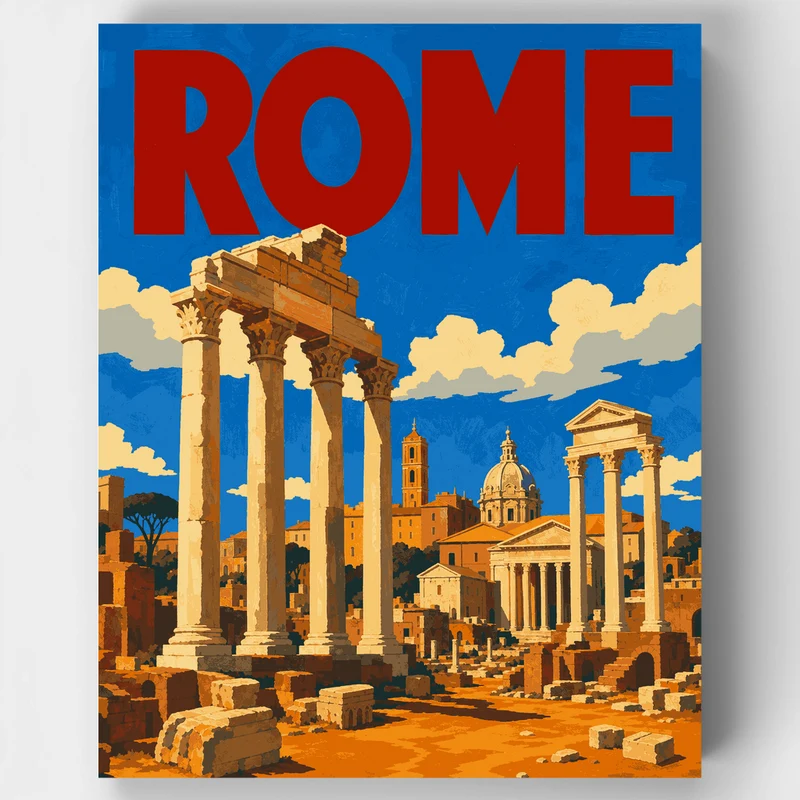 Ancient Forum Ruins - Paint by Numbers Kit