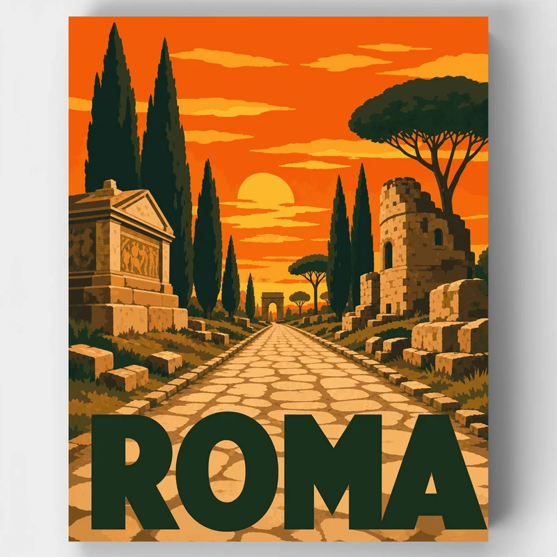 Appian Way Sunset - Paint by Numbers Kit