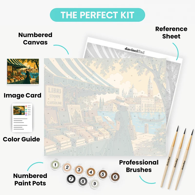 Venetian Bookstall - Paint by Numbers Kit