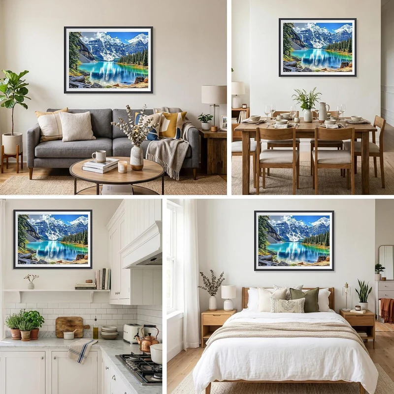 5D Diamant Malerei Landschaft Berge See 40x30 cm DIY Set