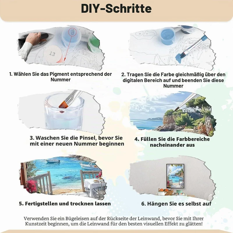 Malen nach Zahlen Meerlandschaft für Erwachsene – DIY Ölgemälde Set