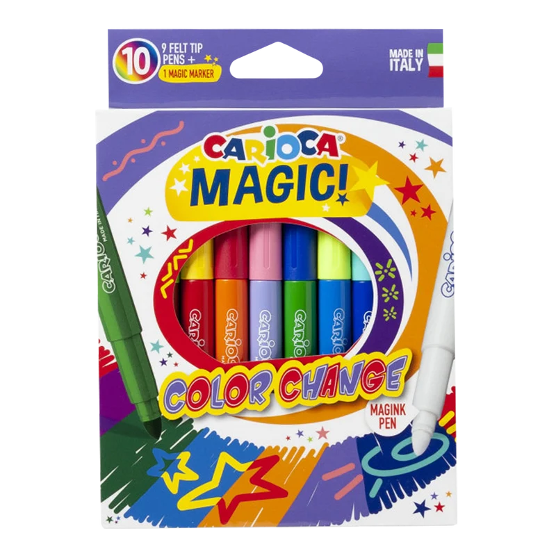 Magické fixky meniace farbu Carioca, 10 ks, mix farieb