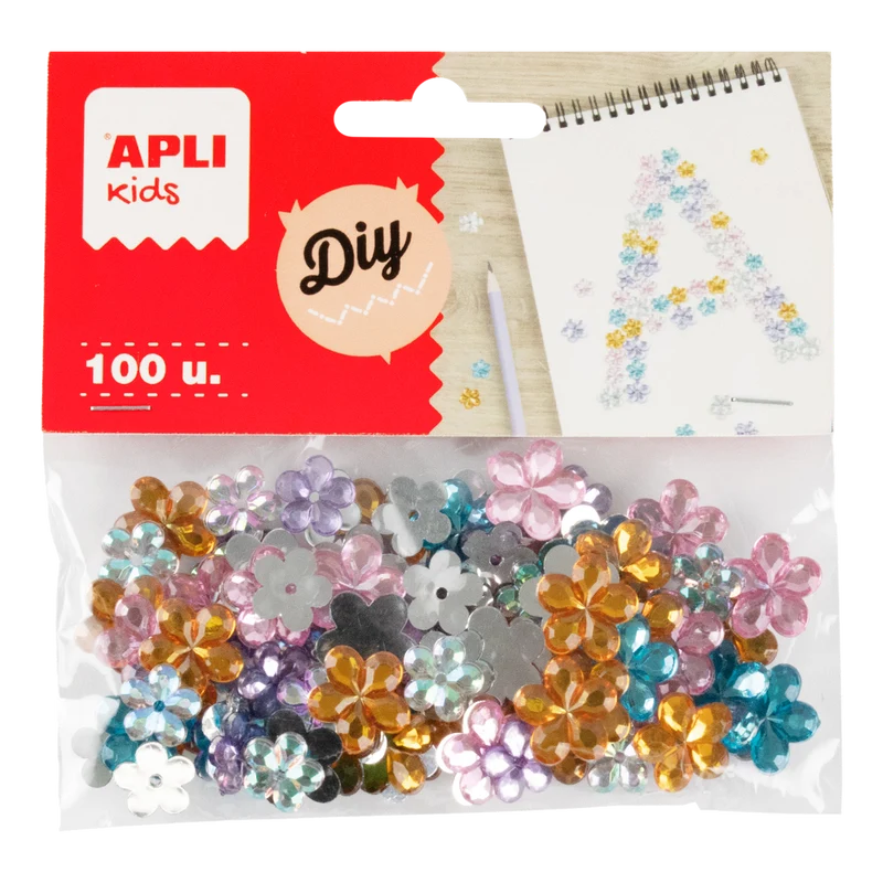 APLI dekoračné akrylové kamienky 100 ks, mix veľkostí a farieb