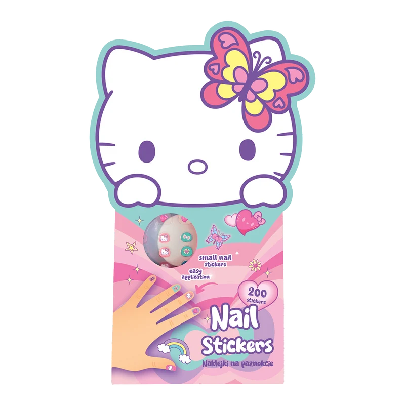 Colorino samolepky na nechty Hello Kitty, 200 ks, mix farieb