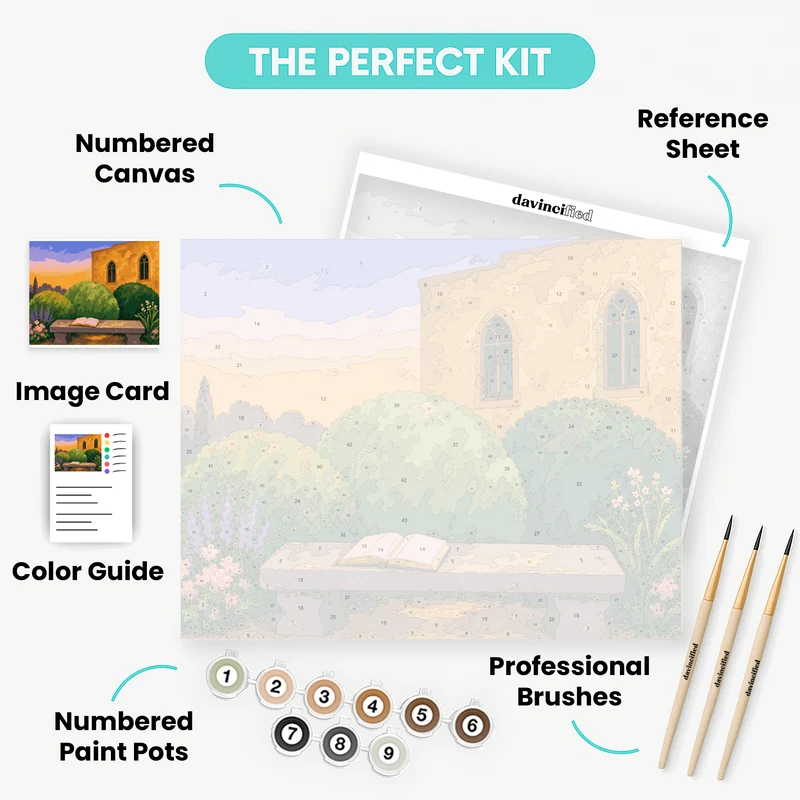 Garden Stone Bench - Paint by Numbers Kit
