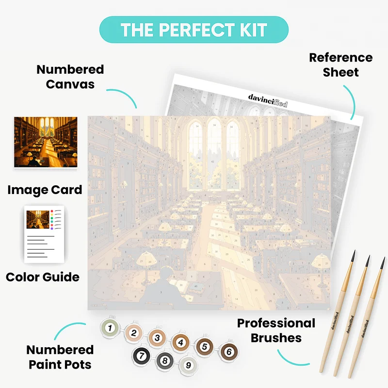 Golden Reading Room - Paint by Numbers Kit
