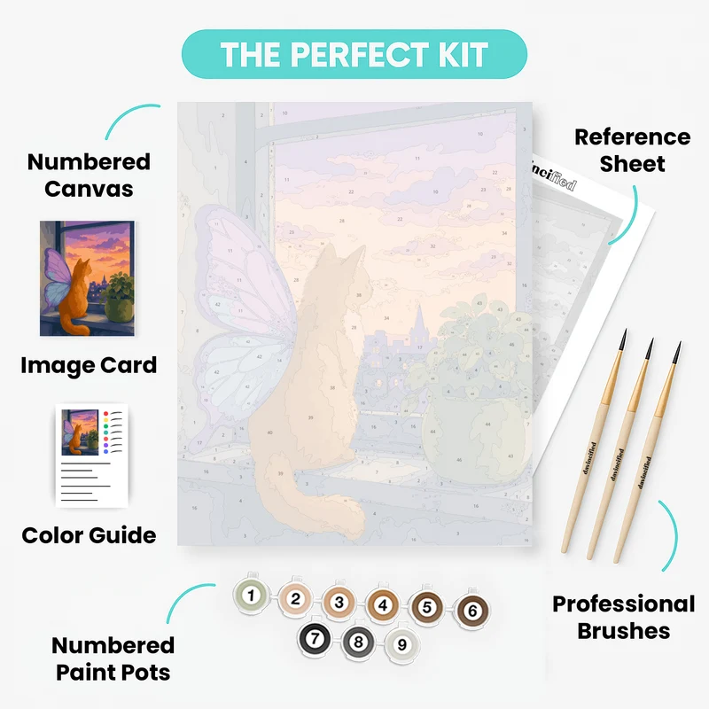 Butterfly Wing Cat - Paint by Numbers Kit