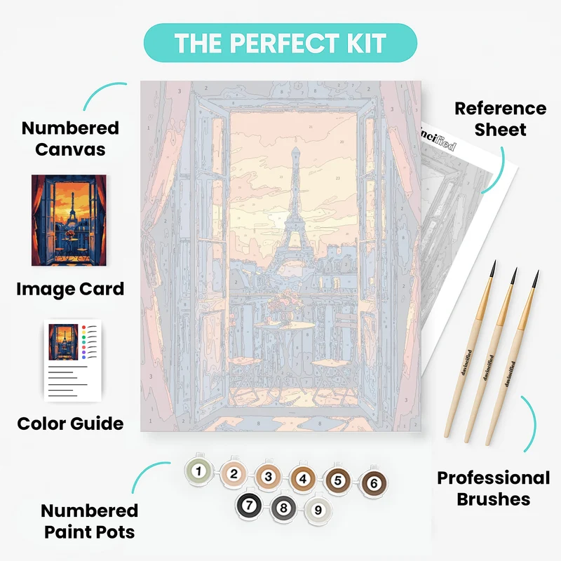 Paris Balcony at Sunset - Paint by Numbers Kit