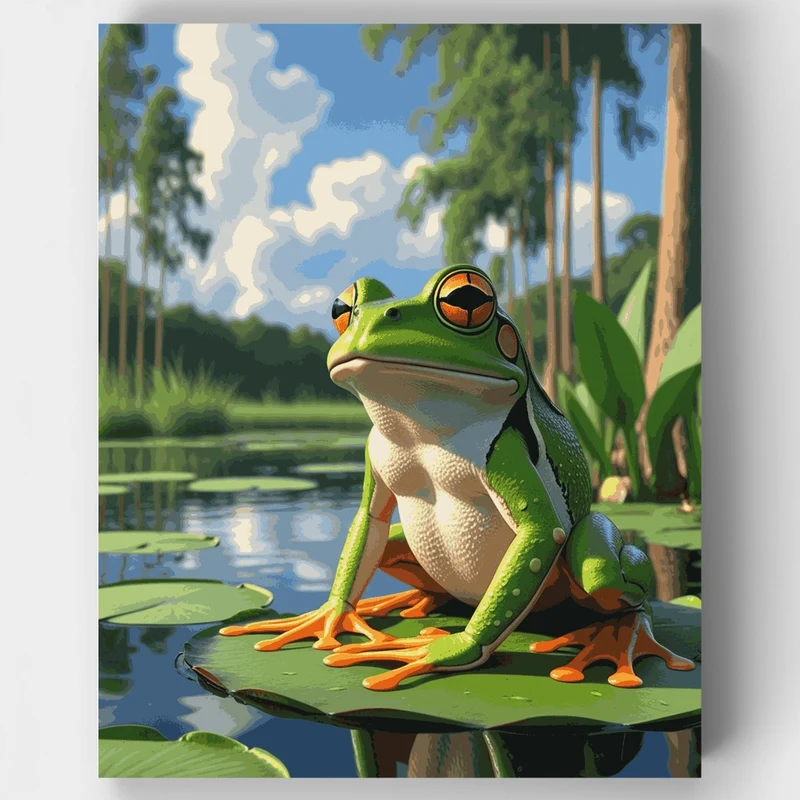 Frog on a Lily Pad - Paint by Numbers Kit
