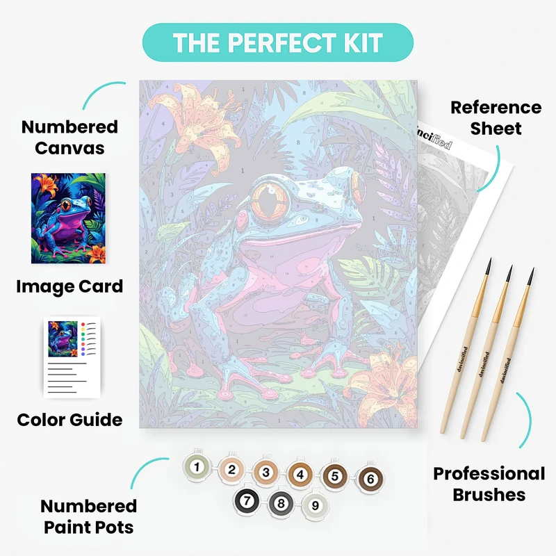 Vibrant Jungle Tree Frog - Paint by Numbers Kit