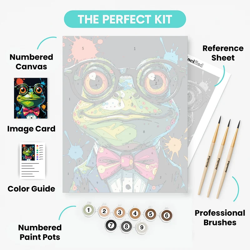 Dapper Frog with Glasses - Paint by Numbers Kit