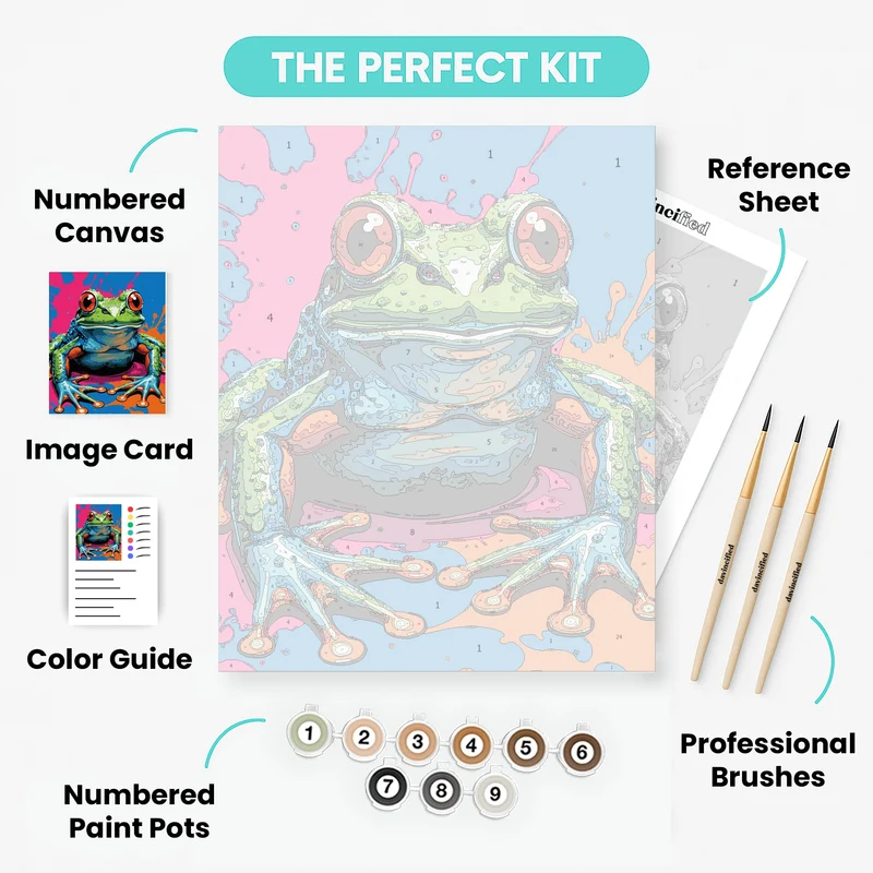 Pop Art Red-Eyed Tree Frog - Paint by Numbers Kit