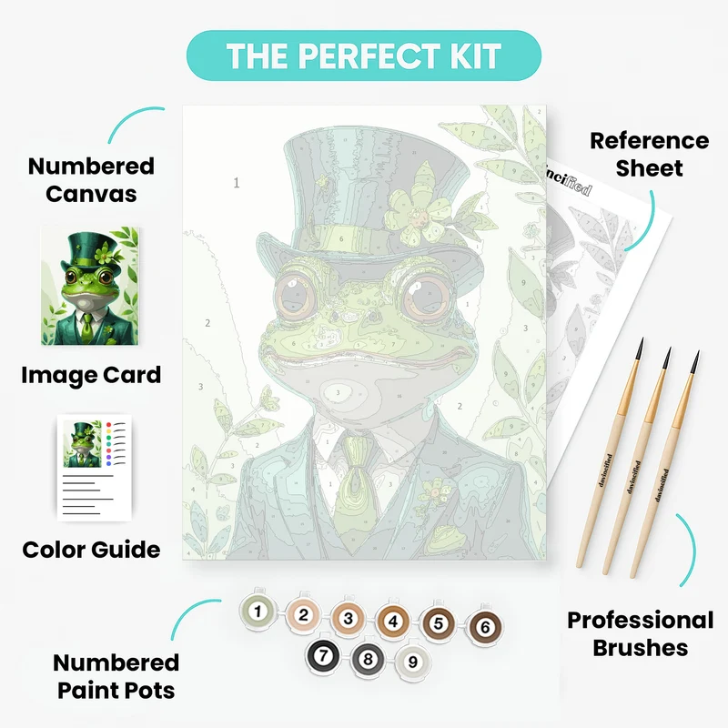 Dapper Frog in a Top Hat - Paint by Numbers Kit
