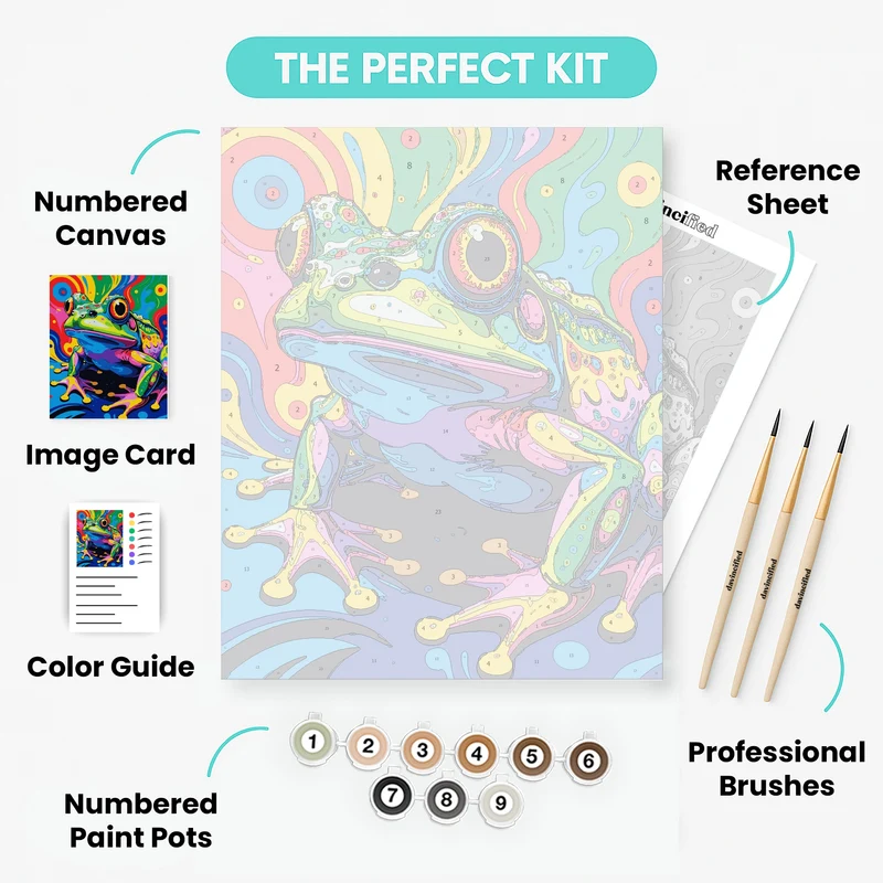 Psychedelic Tree Frog - Paint by Numbers Kit