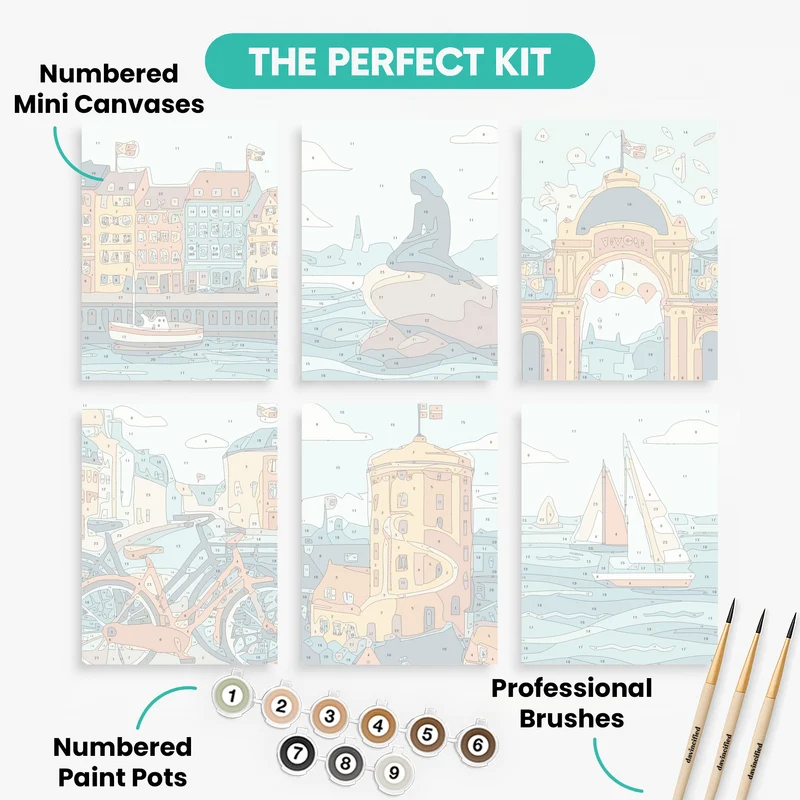 Copenhagen - Mini Paint by Numbers Set