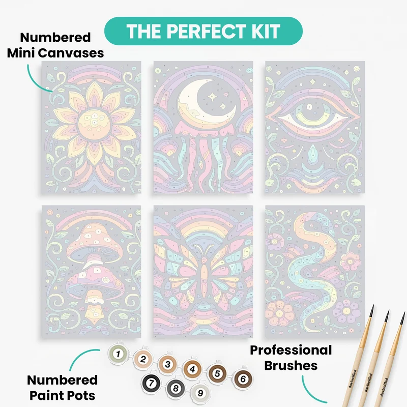 Psychedelic - Mini Paint by Numbers Set