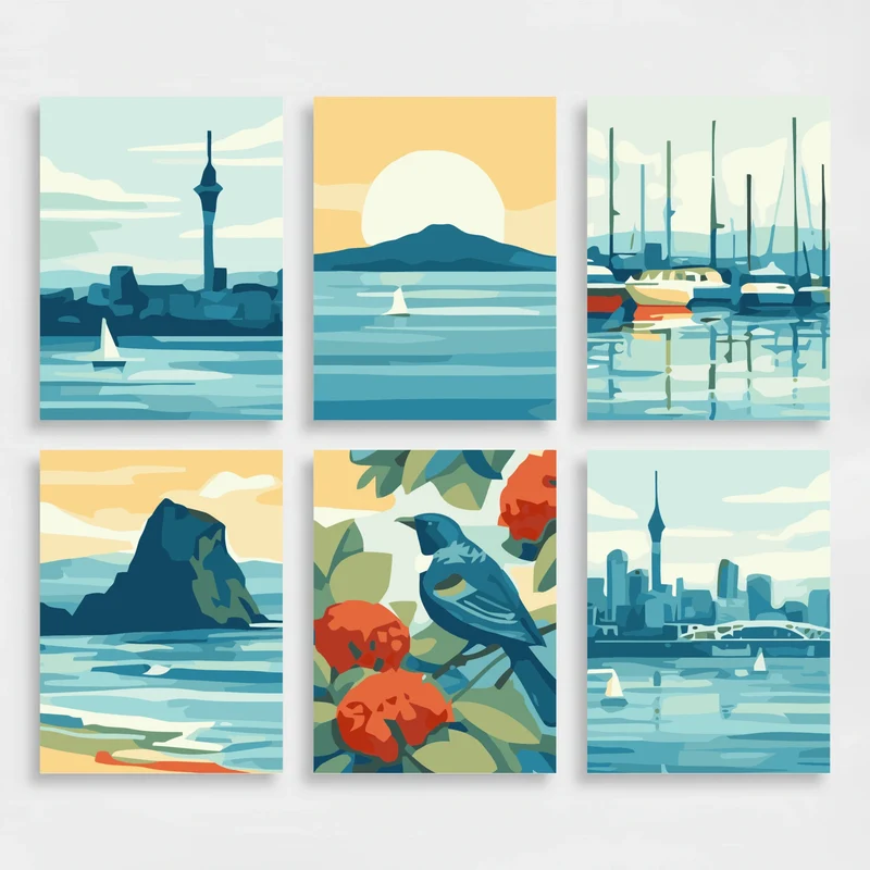 Auckland - Mini Paint by Numbers Set
