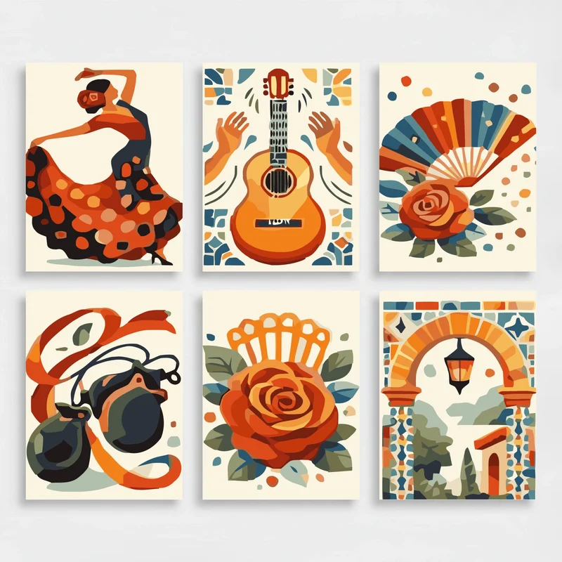Spanish Heritage - Mini Paint by Numbers Set