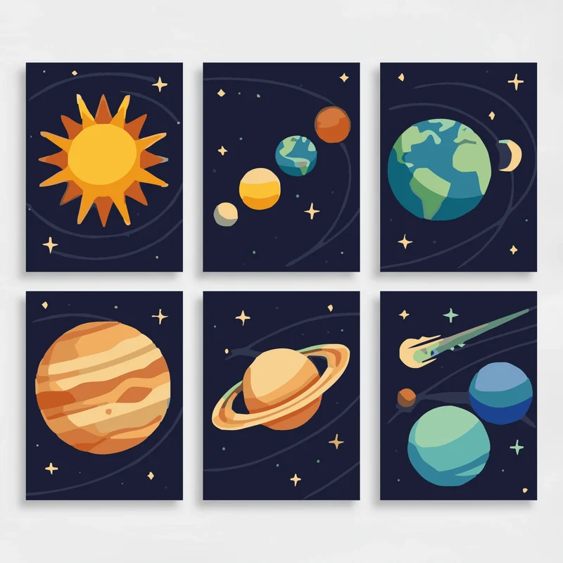 Solar System - Mini Paint by Numbers Set