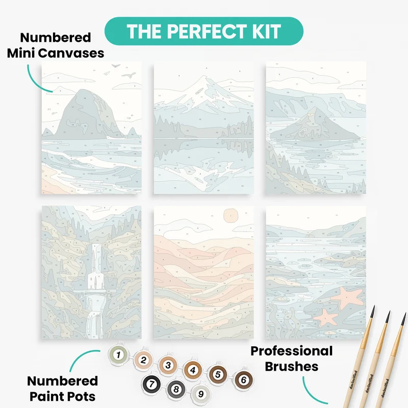 Pacific Northwest Landscapes - Mini Paint by Numbers Set