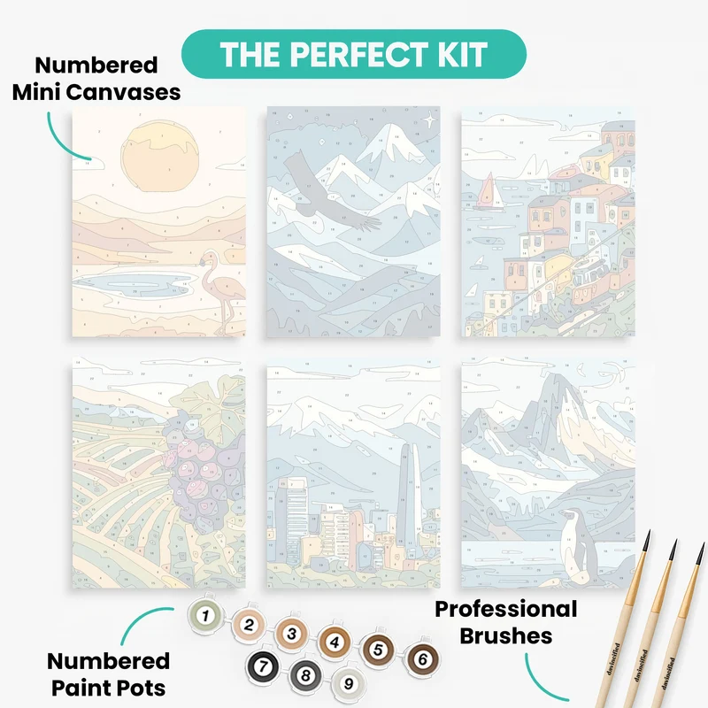 World Destinations - Mini Paint by Numbers Set