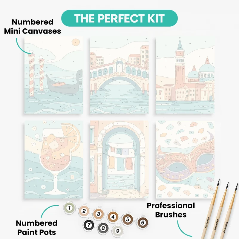 Venice - Mini Paint by Numbers Set