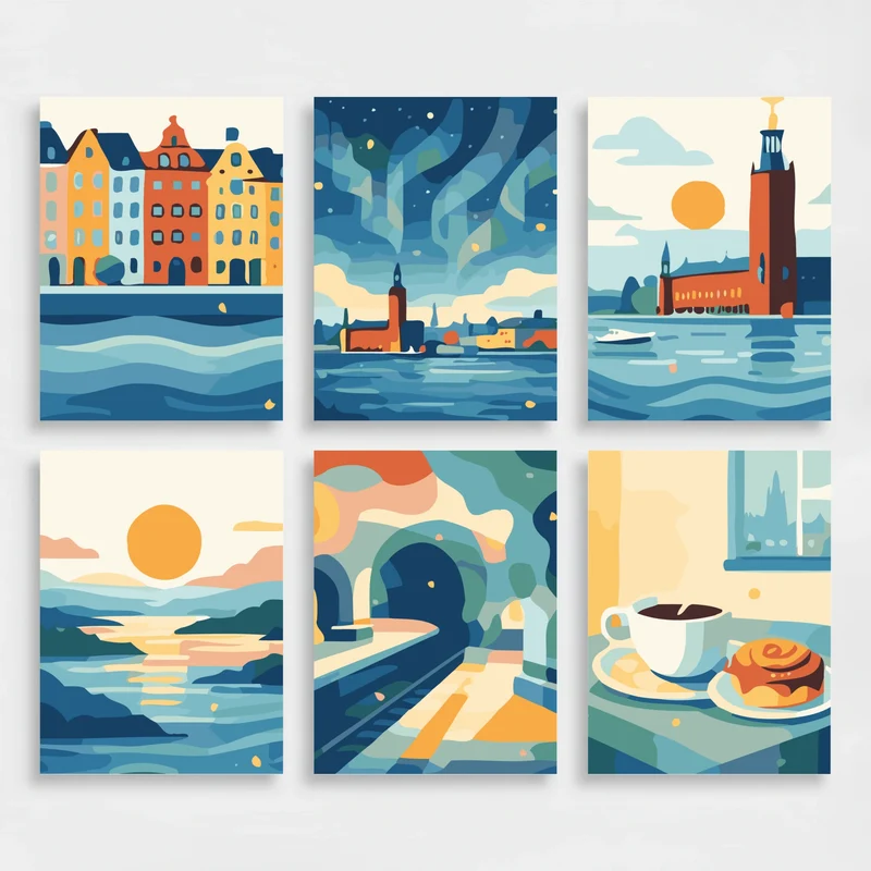 Stockholm - Mini Paint by Numbers Set