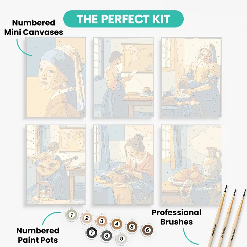 Johannes Vermeer - Mini Paint by Numbers Set