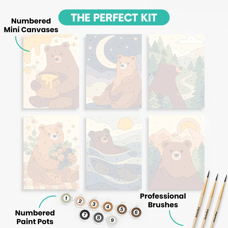 Bears - Mini Paint by Numbers Set