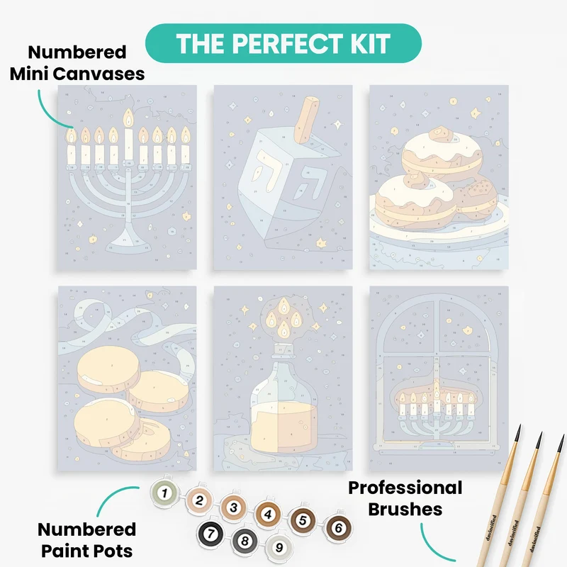 Hanukkah - Mini Paint by Numbers Set