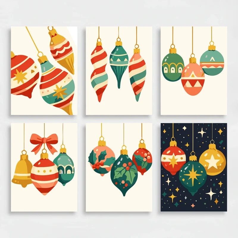 Christmas Ornaments - Mini Paint by Numbers Set