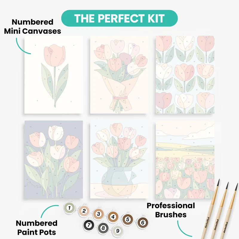 Tulips - Mini Paint by Numbers Set