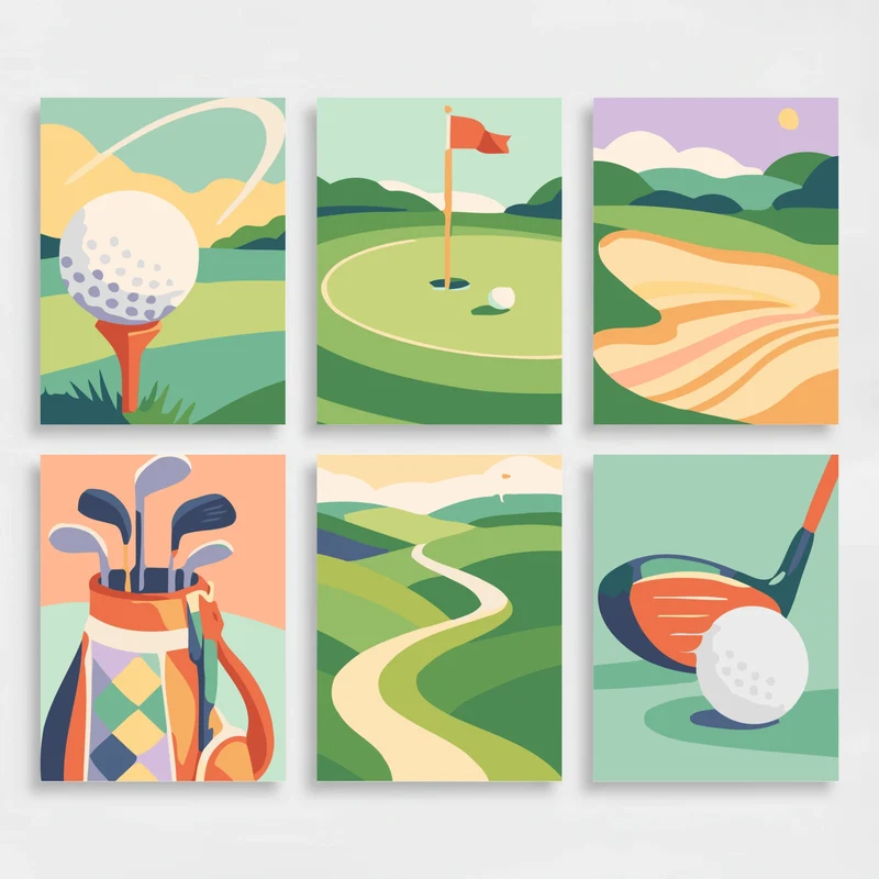 Golf - Mini Paint by Numbers Set