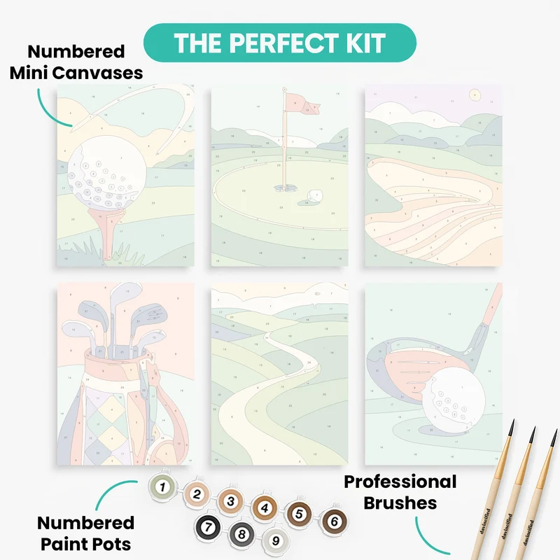 Golf - Mini Paint by Numbers Set