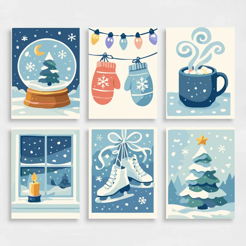 Winter Wonderland - Mini Paint by Numbers Set