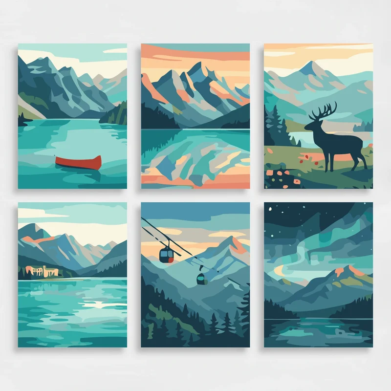 Banff National Park - Mini Paint by Numbers Set