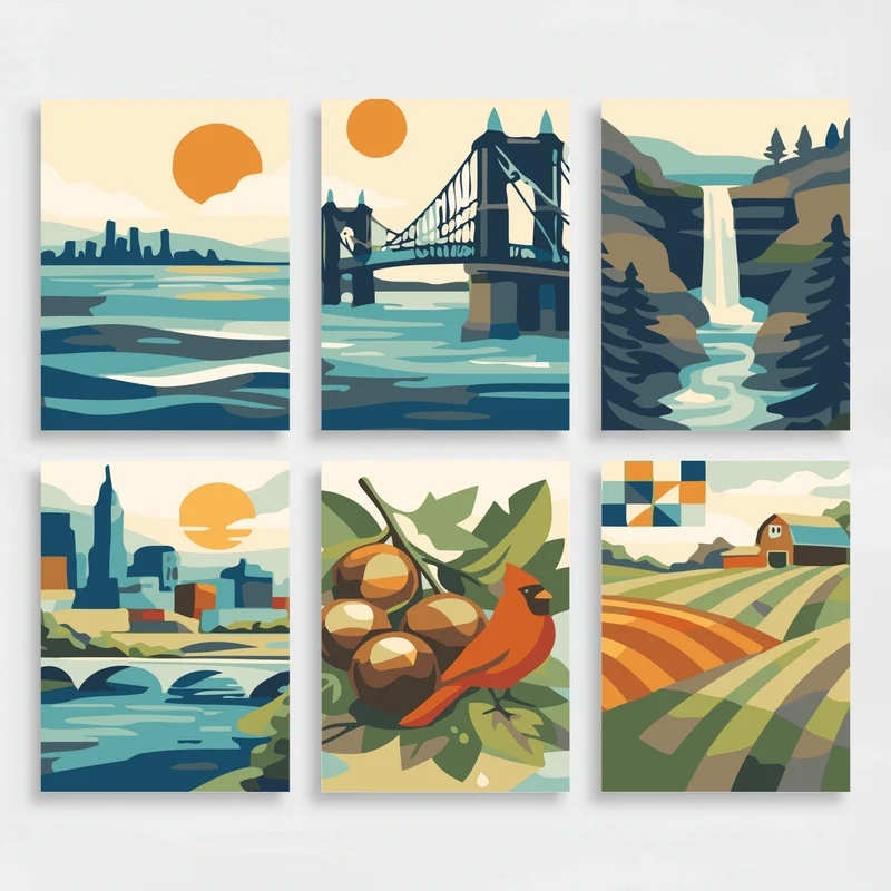 Ohio - Mini Paint by Numbers Set