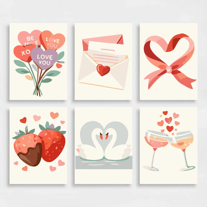 Valentines Day - Mini Paint by Numbers Set