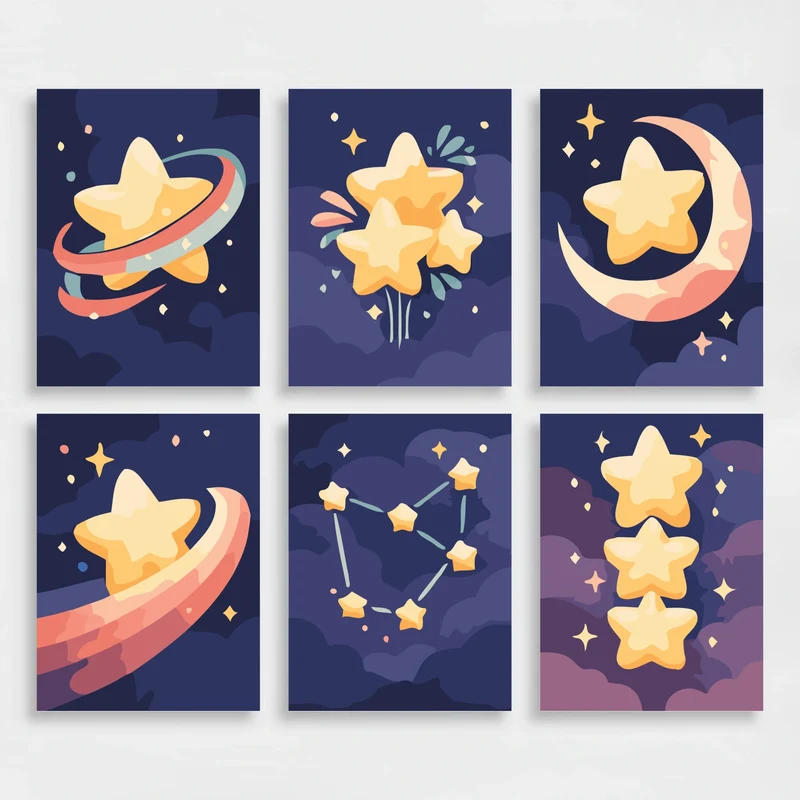 Stars - Mini Paint by Numbers Set