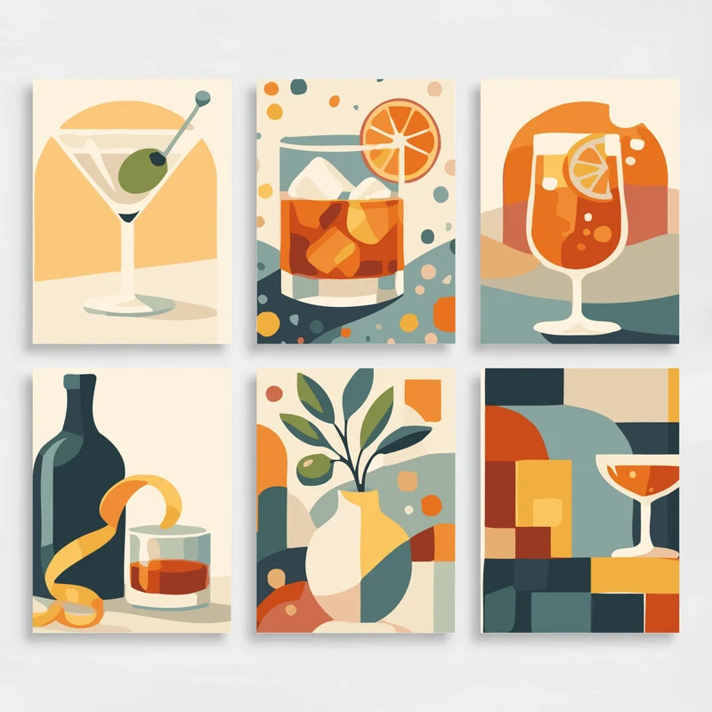 Classic Cocktails - Mini Paint by Numbers Set