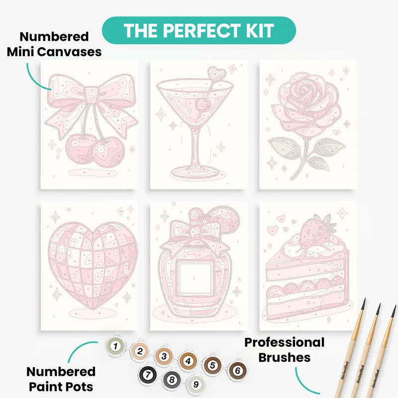Sweet Romance - Mini Paint by Numbers Set