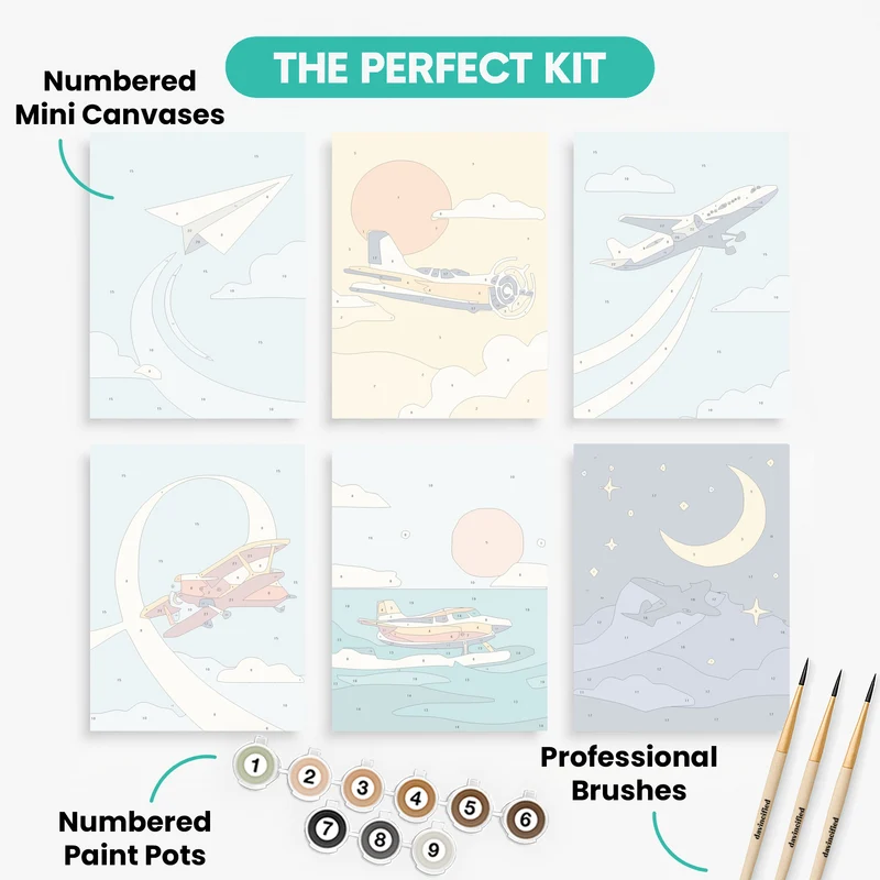 Aviation Dreams - Mini Paint by Numbers Set