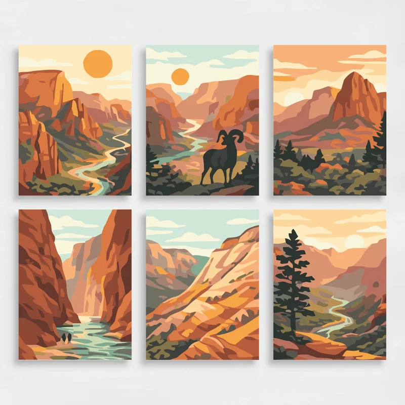 Zion National Park - Mini Paint by Numbers Set