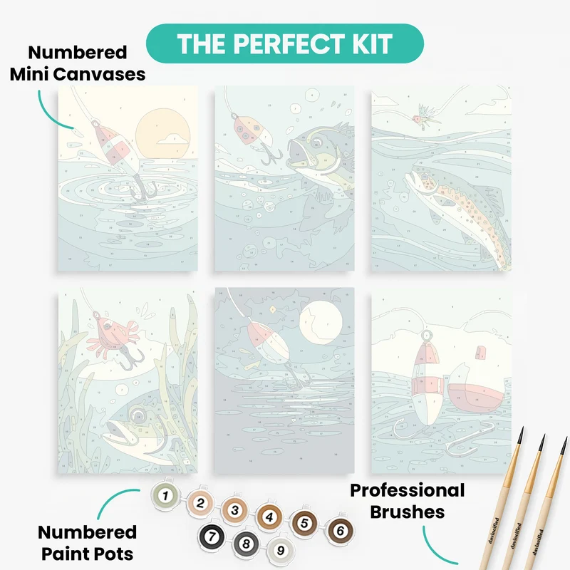 Fishing - Mini Paint by Numbers Set